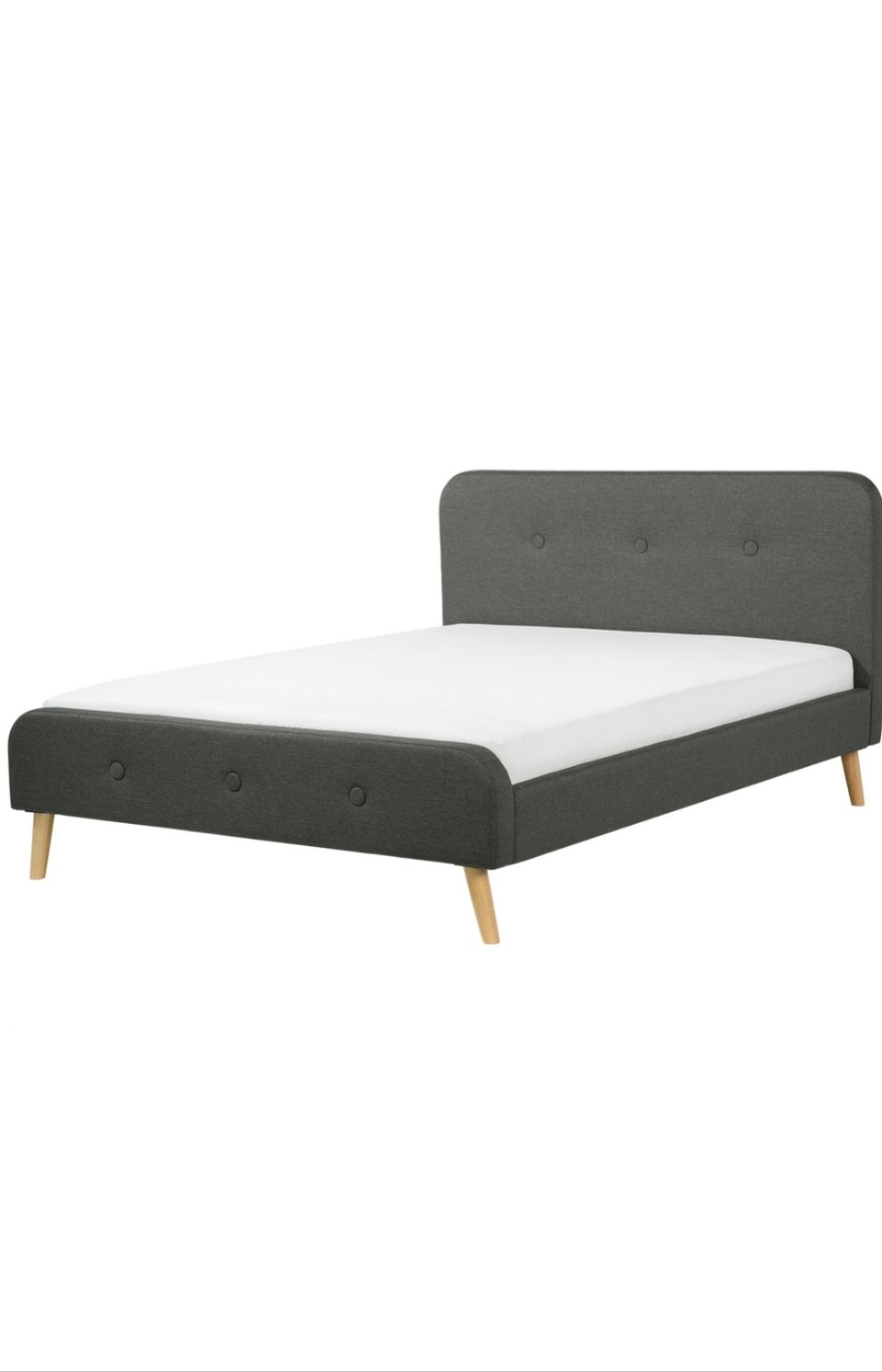 Cama tapizada en gris 180/200