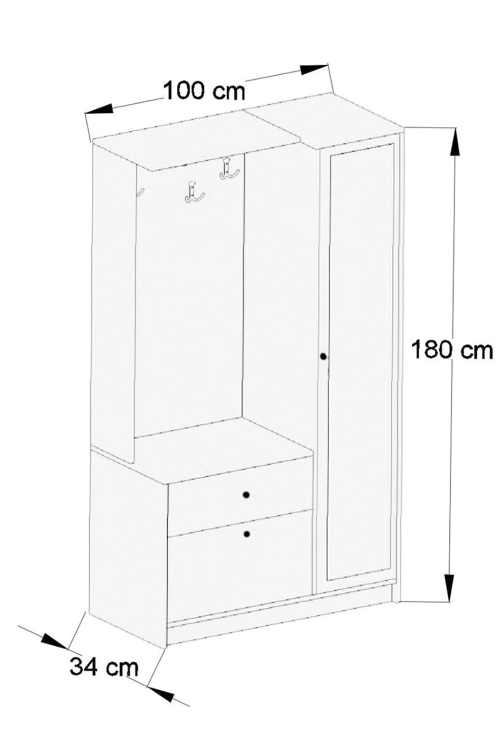 Mueble de entrada reina.multifuncion . Blanco.
