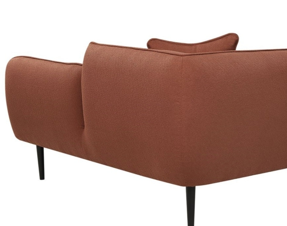 Chaise longue de bucle rojo oscuro izquierdo