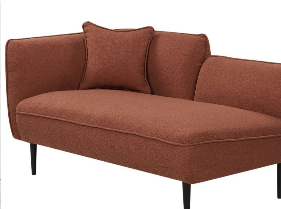 Chaise longue de bucle rojo oscuro izquierdo