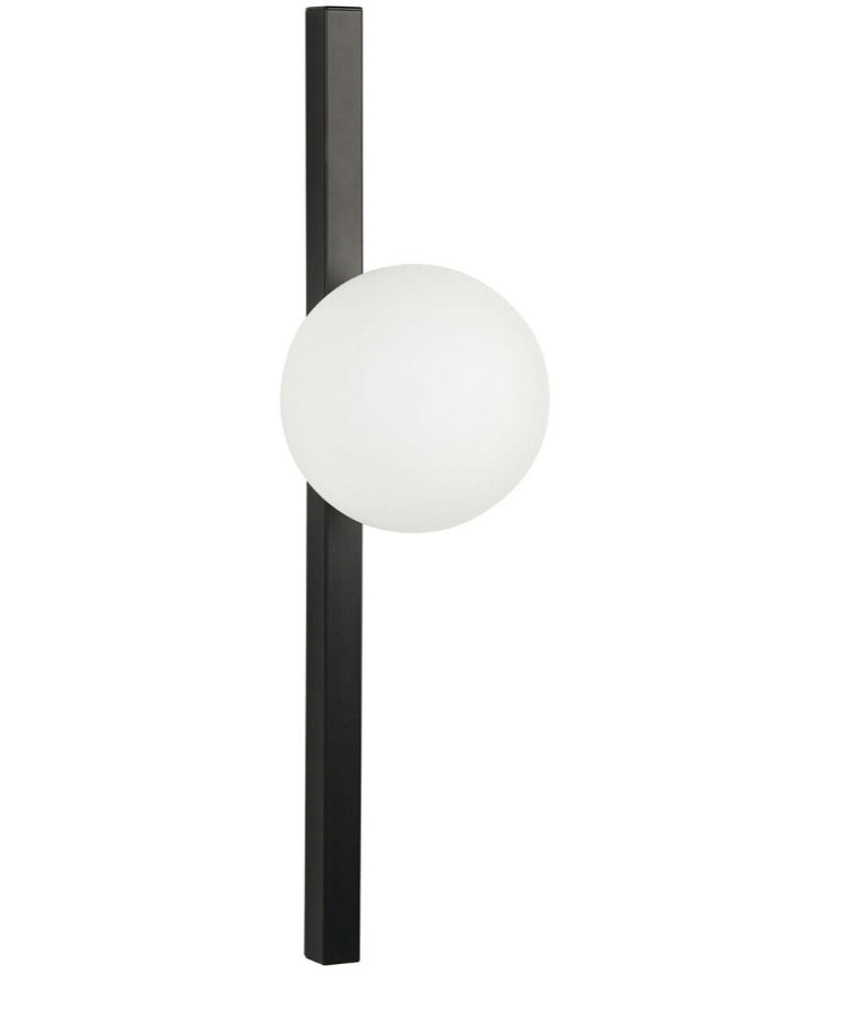 Lámpara de pared de vidrio negro/blanco