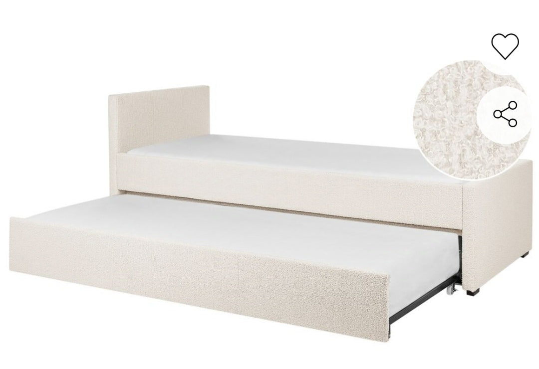 Cama nido de bucle beige claro 80/200