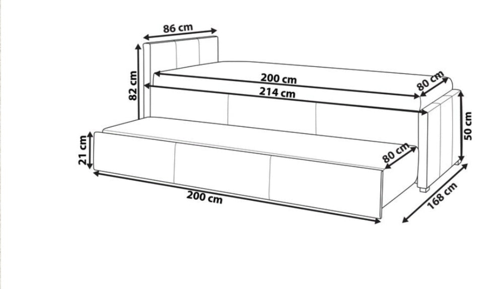 Cama nido de bucle beige claro 80/200