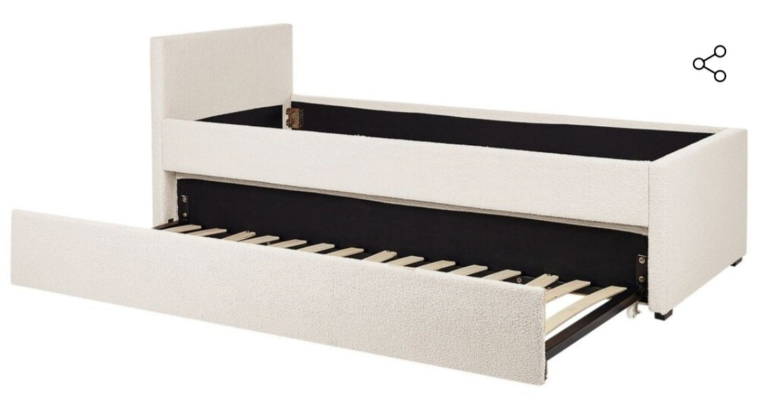 Cama nido de bucle beige claro 80/200