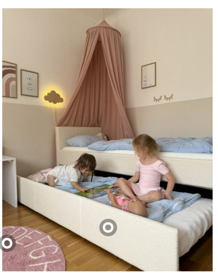Cama nido de bucle beige claro 80/200
