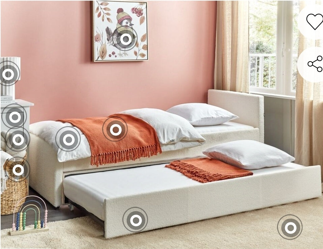 Cama nido de bucle beige claro 80/200