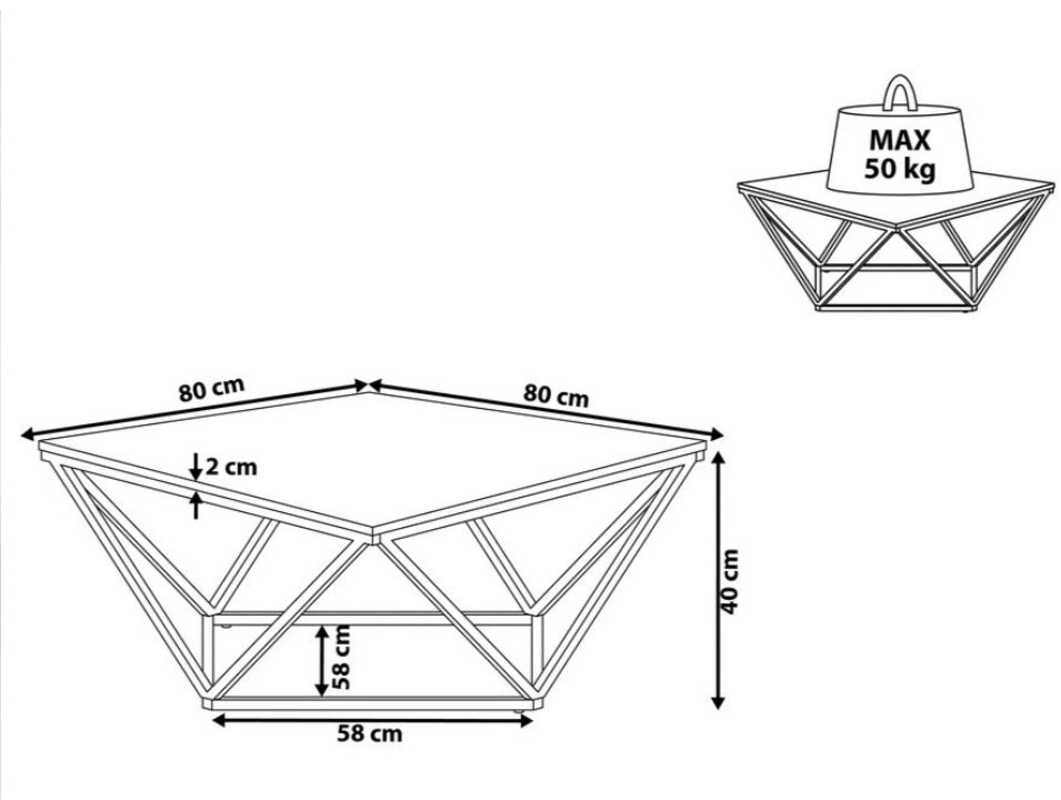 Mesa de centro mdf efecto mármol beige/dorado