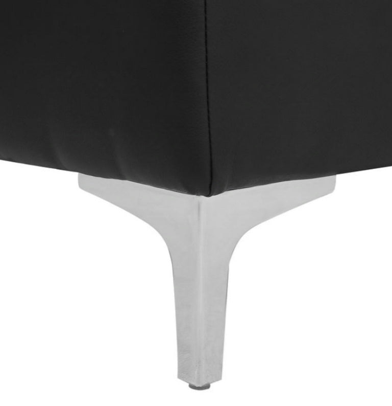 Chaise longue de piel sintética negro