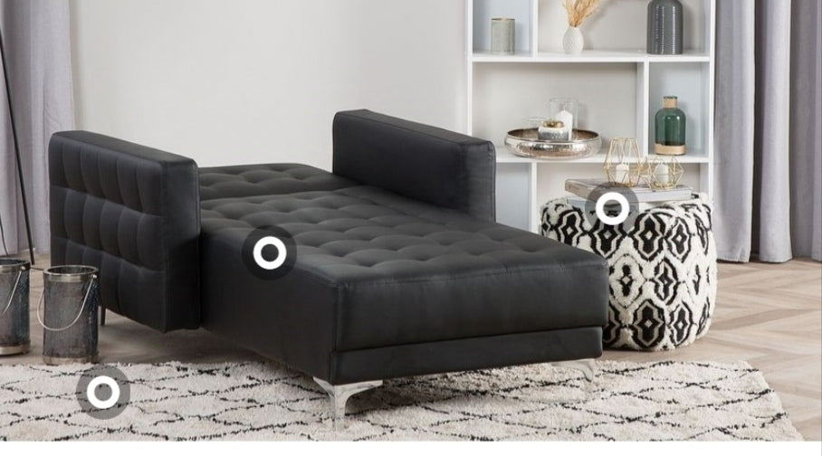 Chaise longue de piel sintética negro