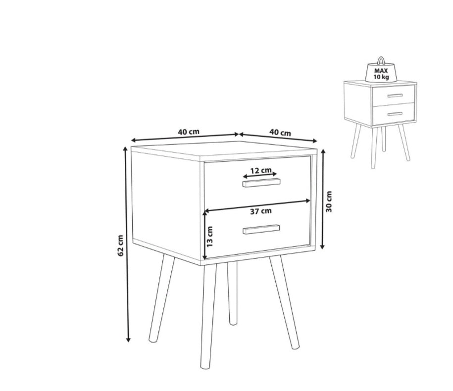 Mesita de noche blanca