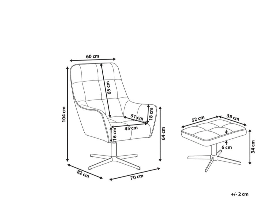 Sillón de terciopelo gris pardo con reposapiés