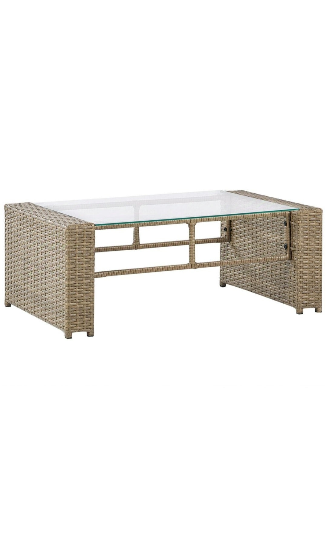 Conjunto de jardin de ratán marrón claro