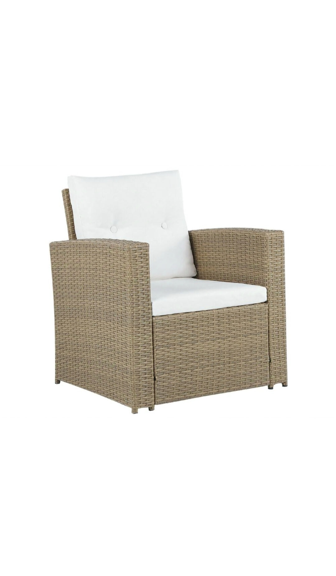 Conjunto de jardin de ratán marrón claro