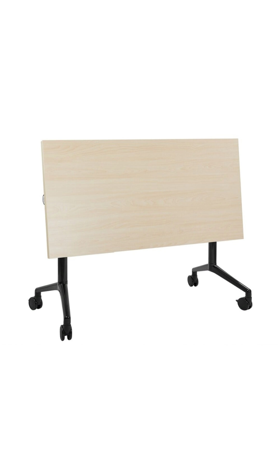 Escritorio plegable con ruedas madera clara y negro 120/60