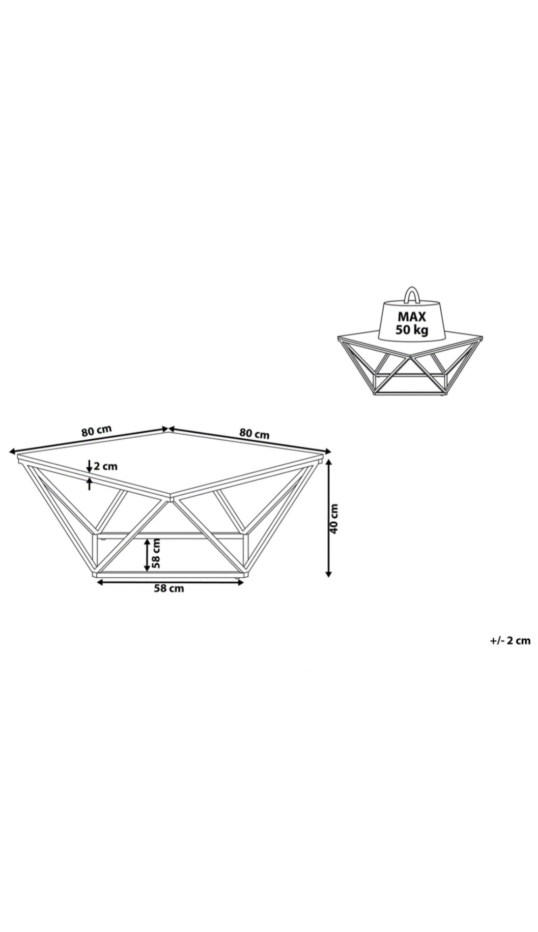 Mesa de centro efecto mármol beige negro