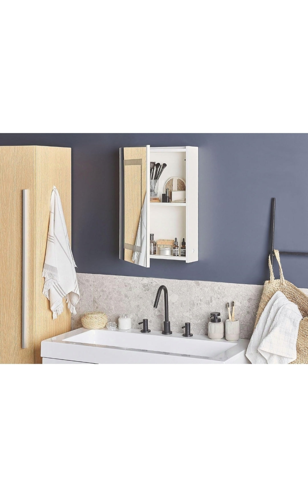 Mueble de baño led blanco/ plateado