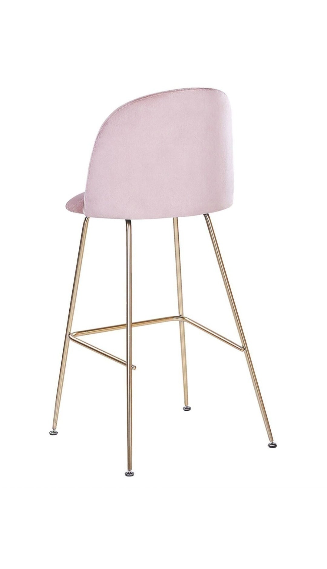 Conjunto de 2 sillas de bar de terciopelo rosa
