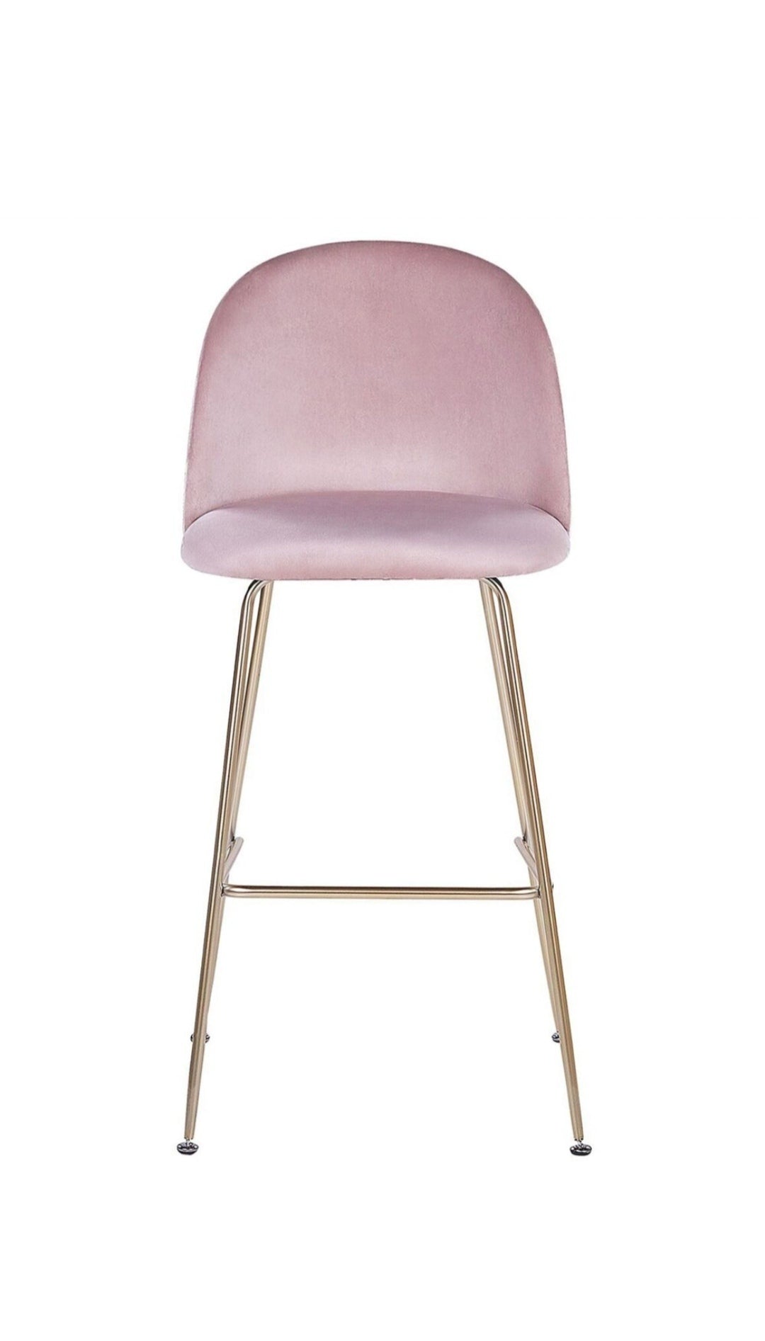 Conjunto de 2 sillas de bar de terciopelo rosa