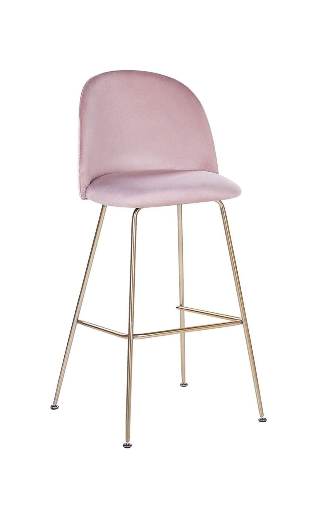 Conjunto de 2 sillas de bar de terciopelo rosa
