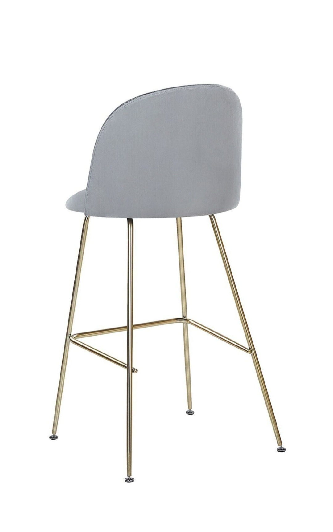 Conjunto de 2 sillas de bar de terciopelo gris