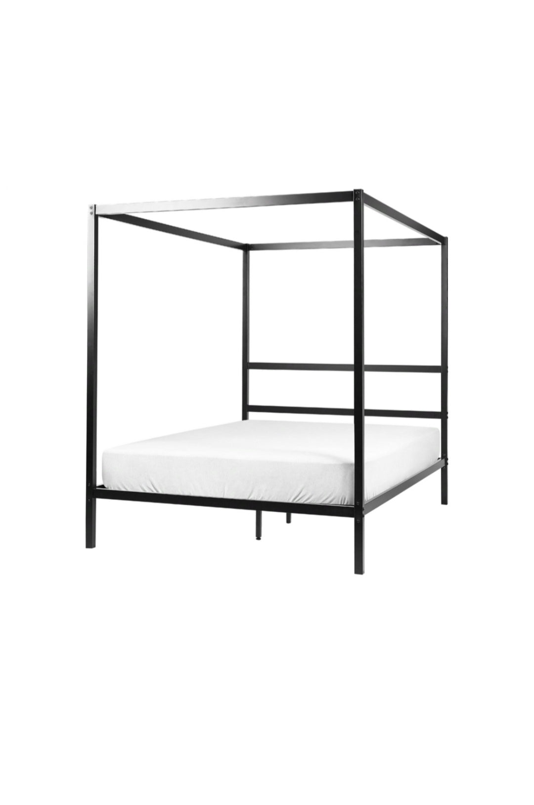 Cama con somier de metal negro 140/200