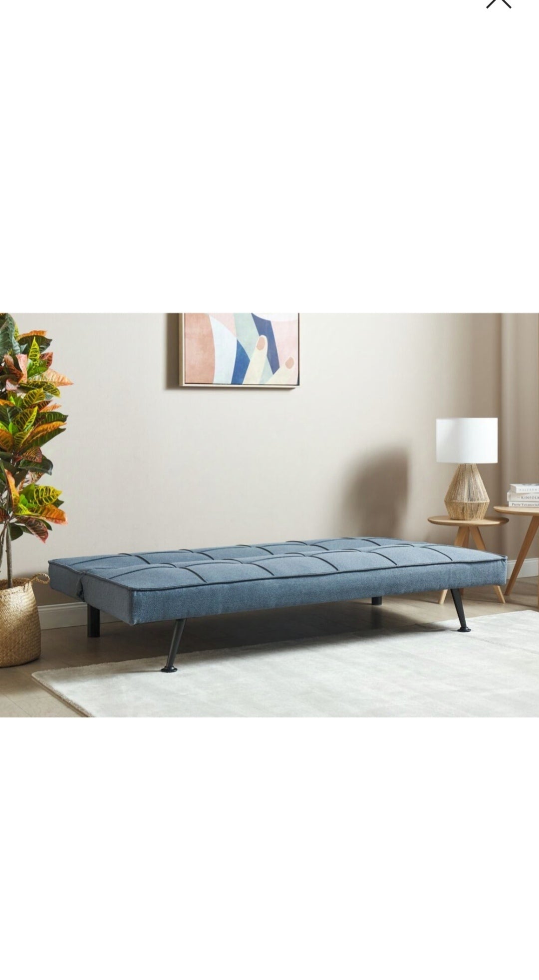 Sofá cama tela azul
