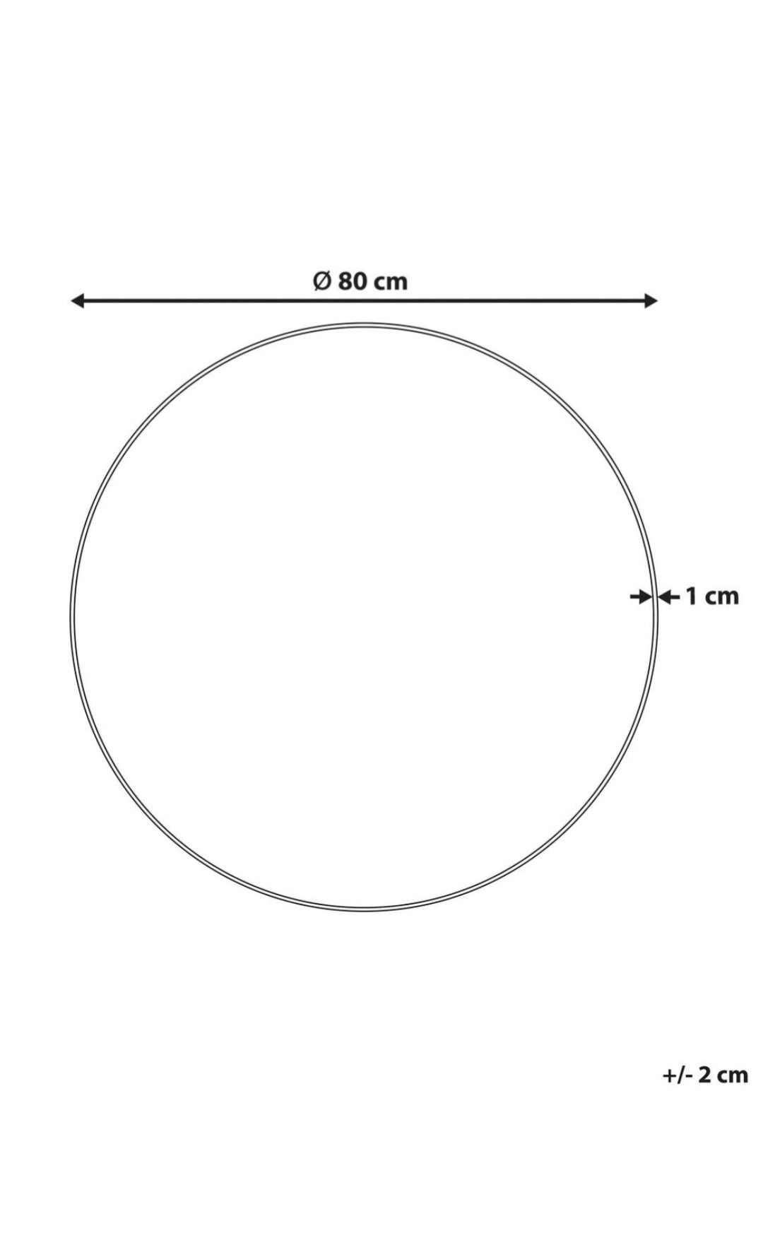 Espejo metal plateado 80cm
