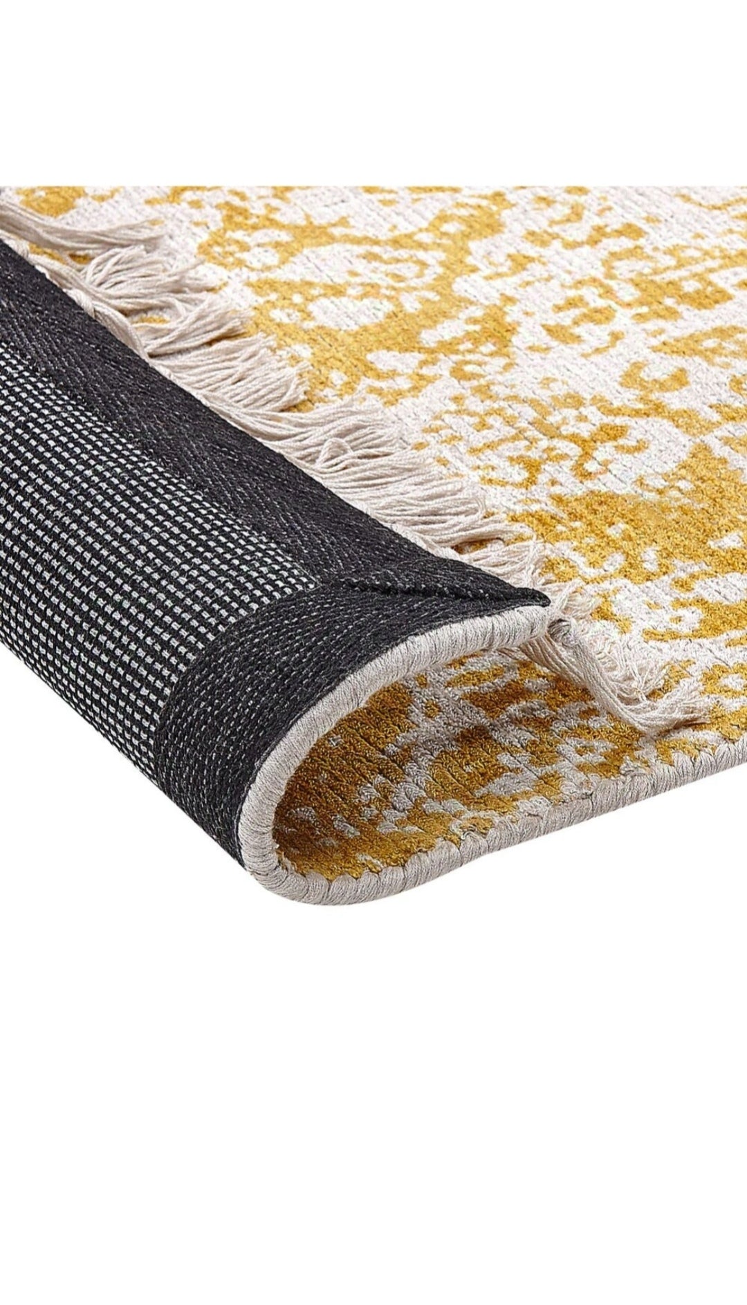 Alfombra de viscosa amarilla mostaza 140/200