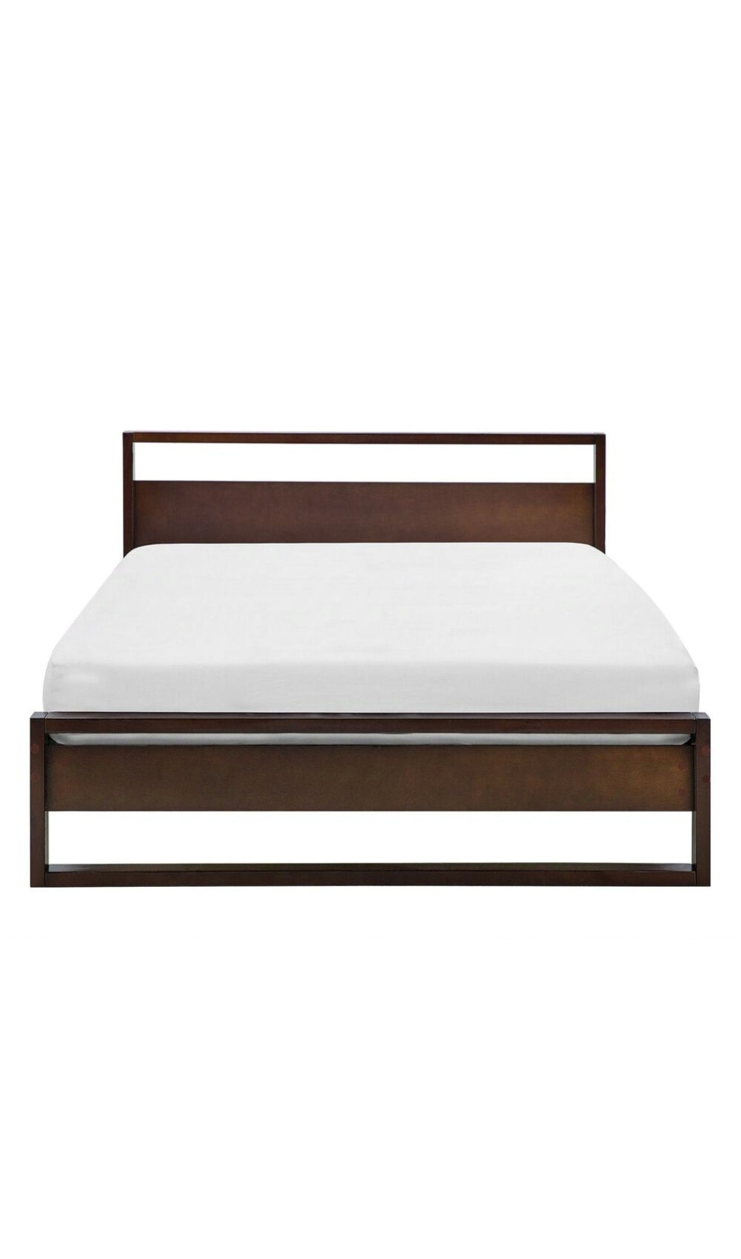 Cama con somier de madera pino oscura 140/200