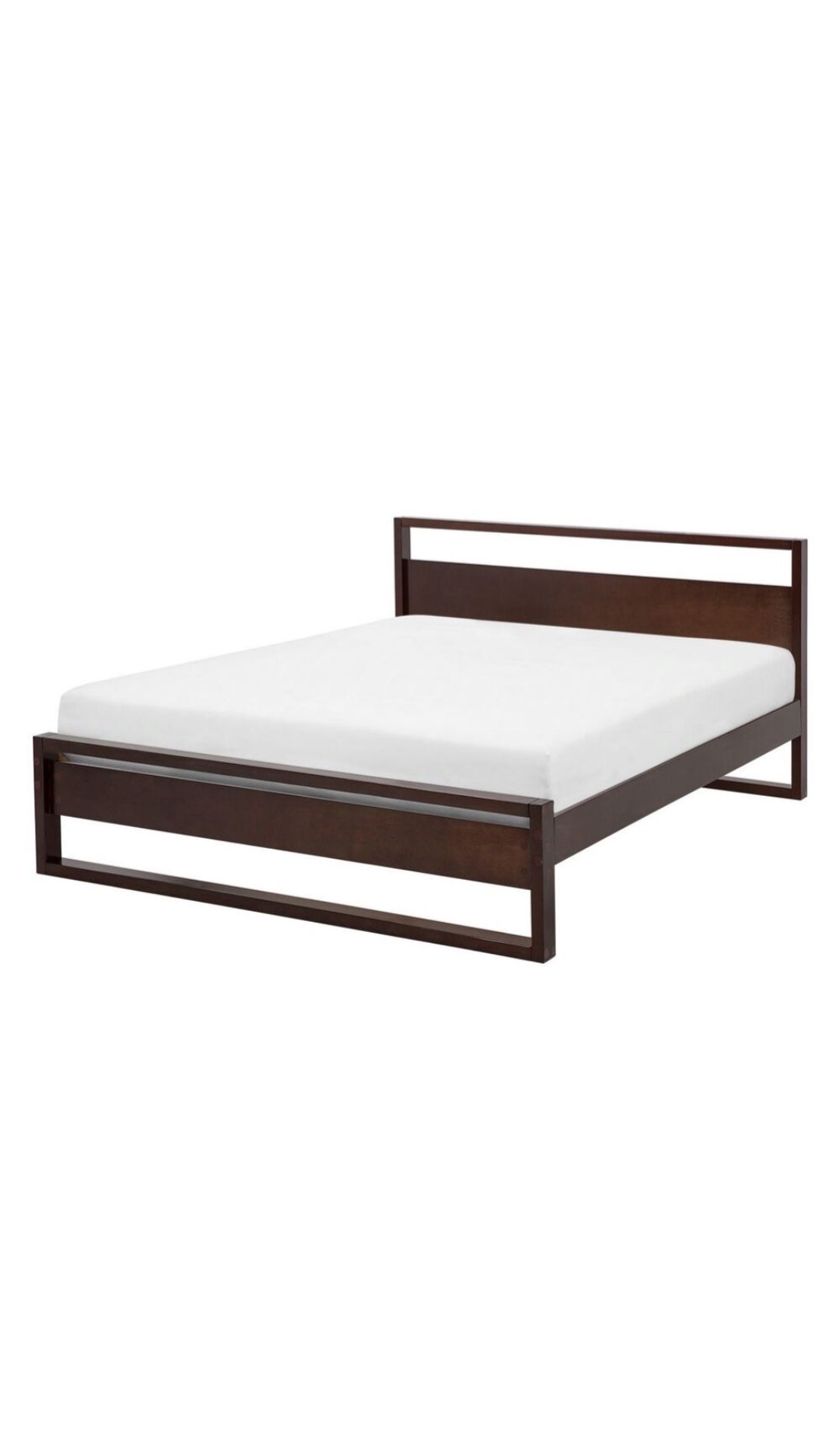 Cama con somier de madera pino oscura 140/200