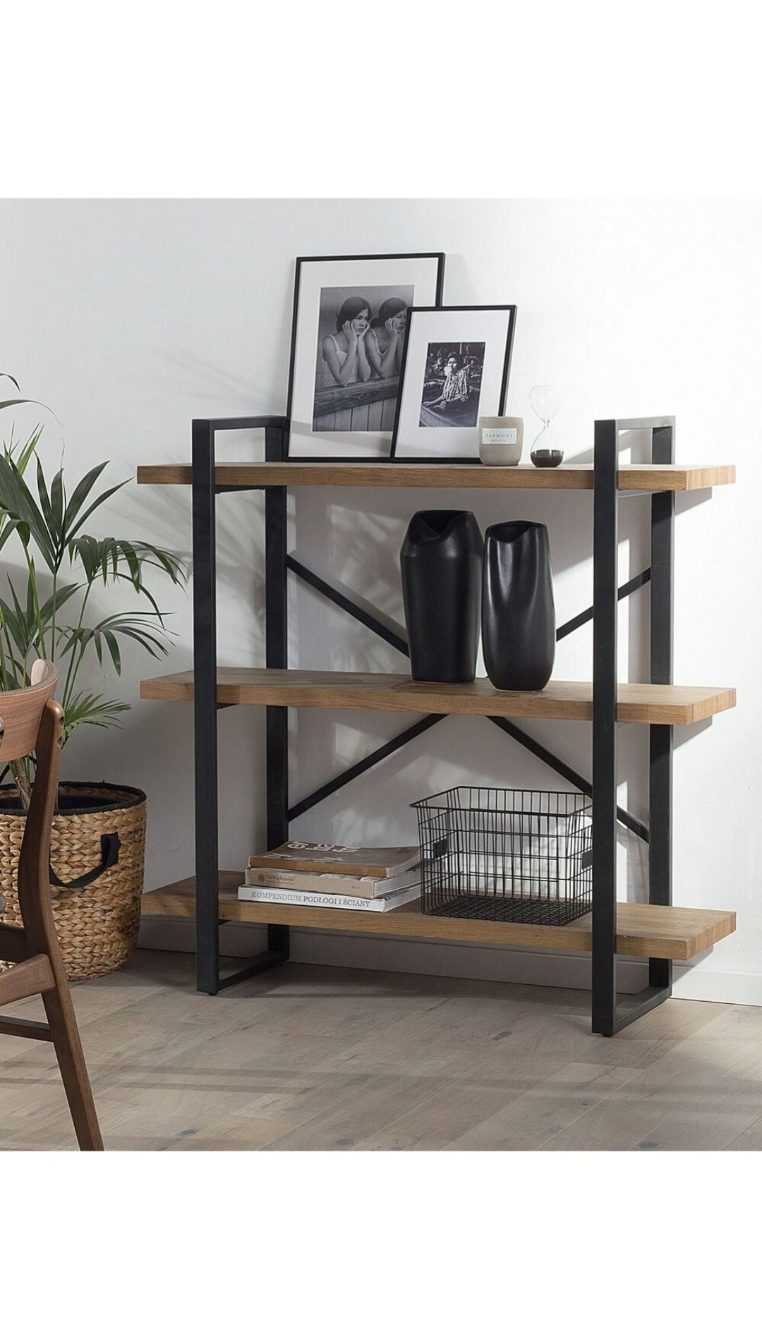 Estante 3 baldas madera oscura