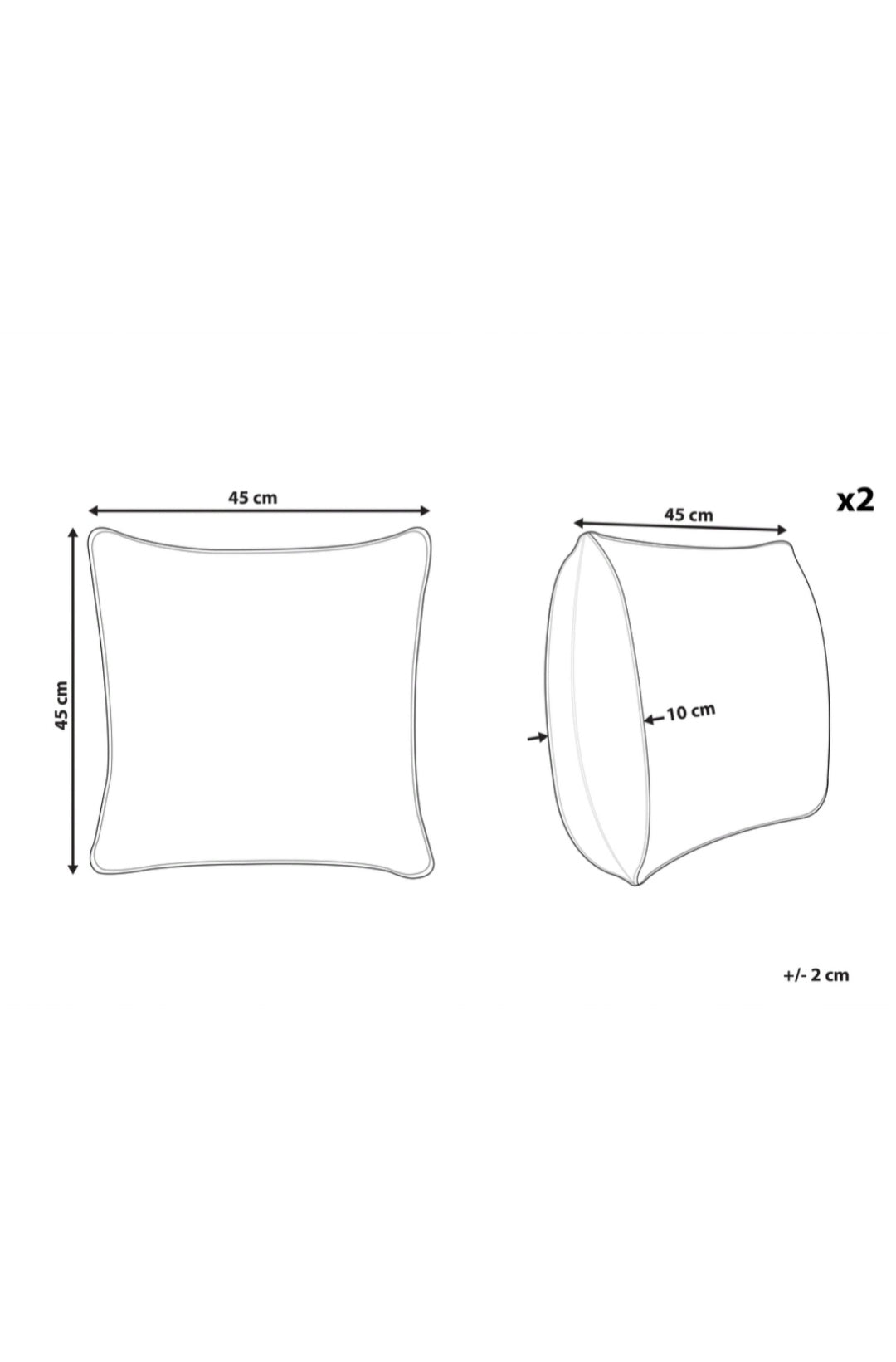 Conjunto de 2 cojines de yute marrón 45/45