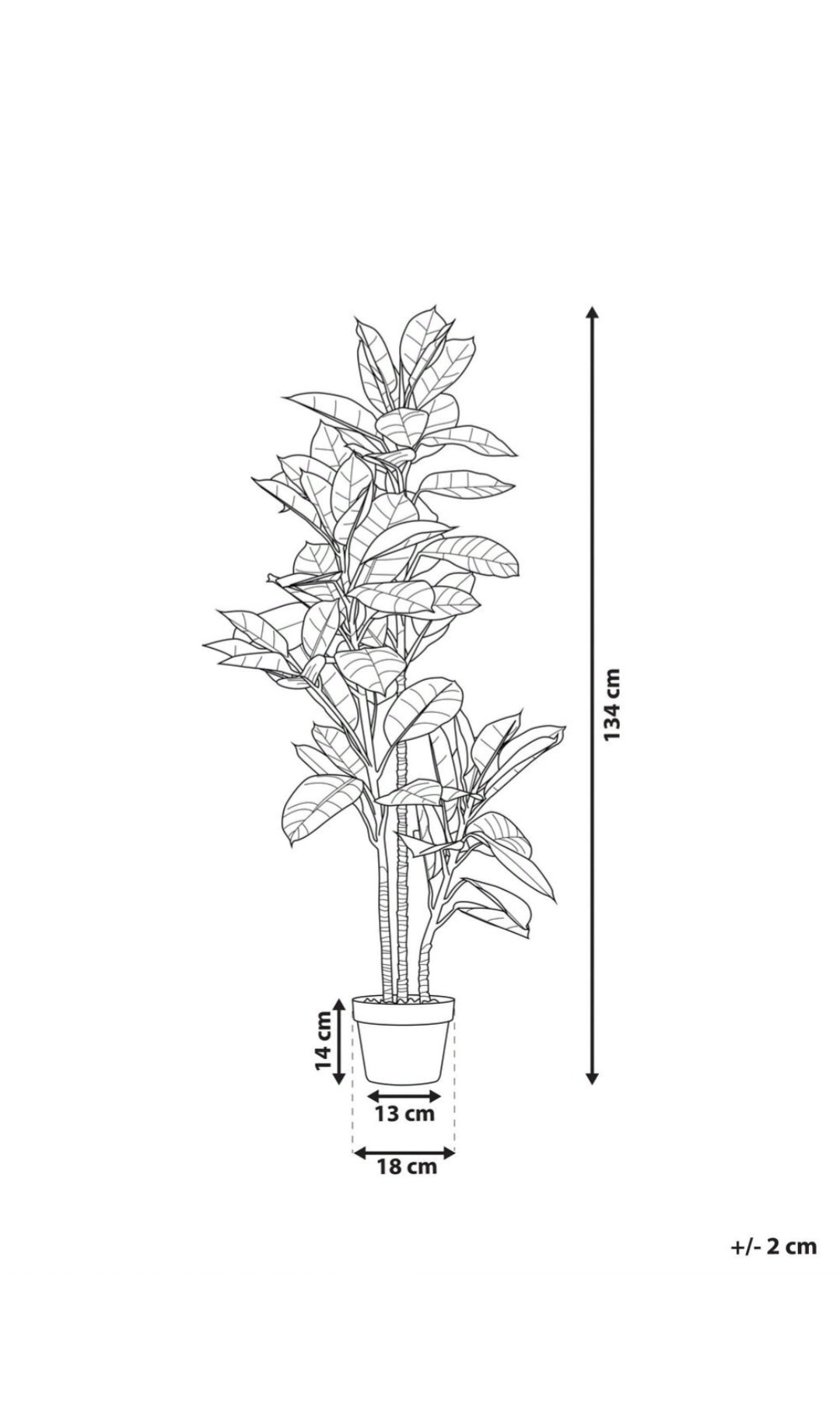 Planta artificial en maceta 134cm