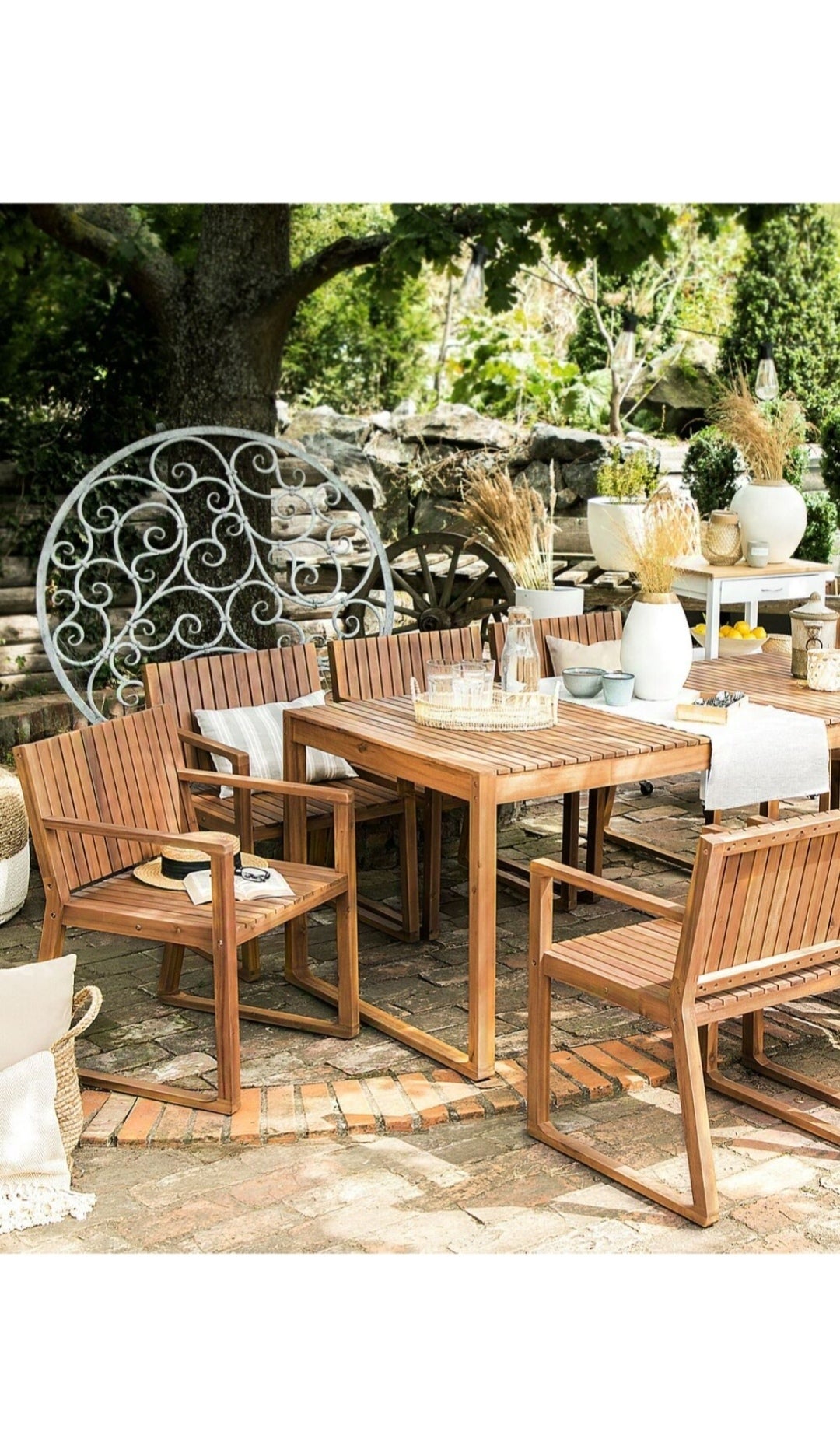 Silla de jardín de madera de acacia clara
