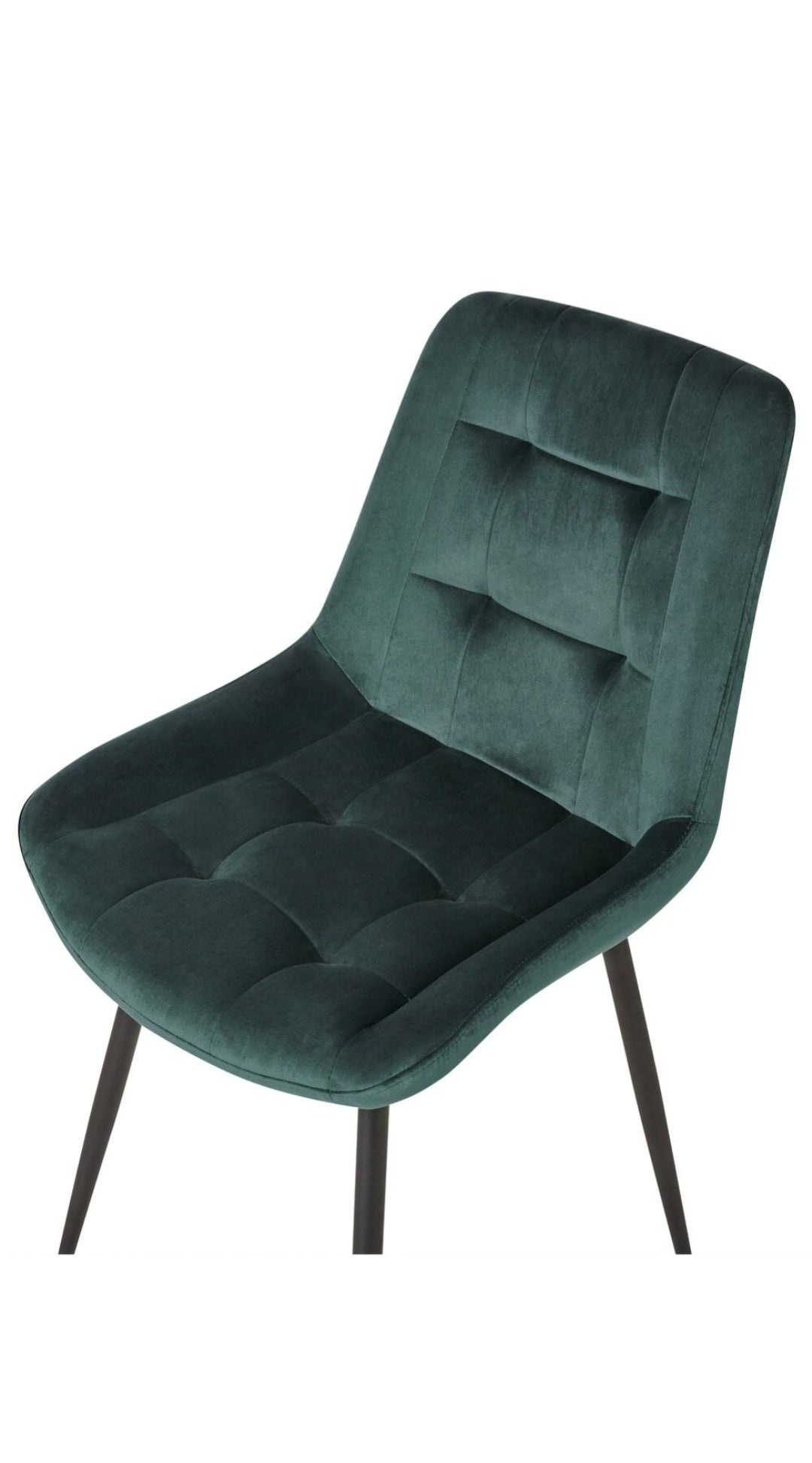 Conjunto de 2 sillas de comedor de terciopelo verde