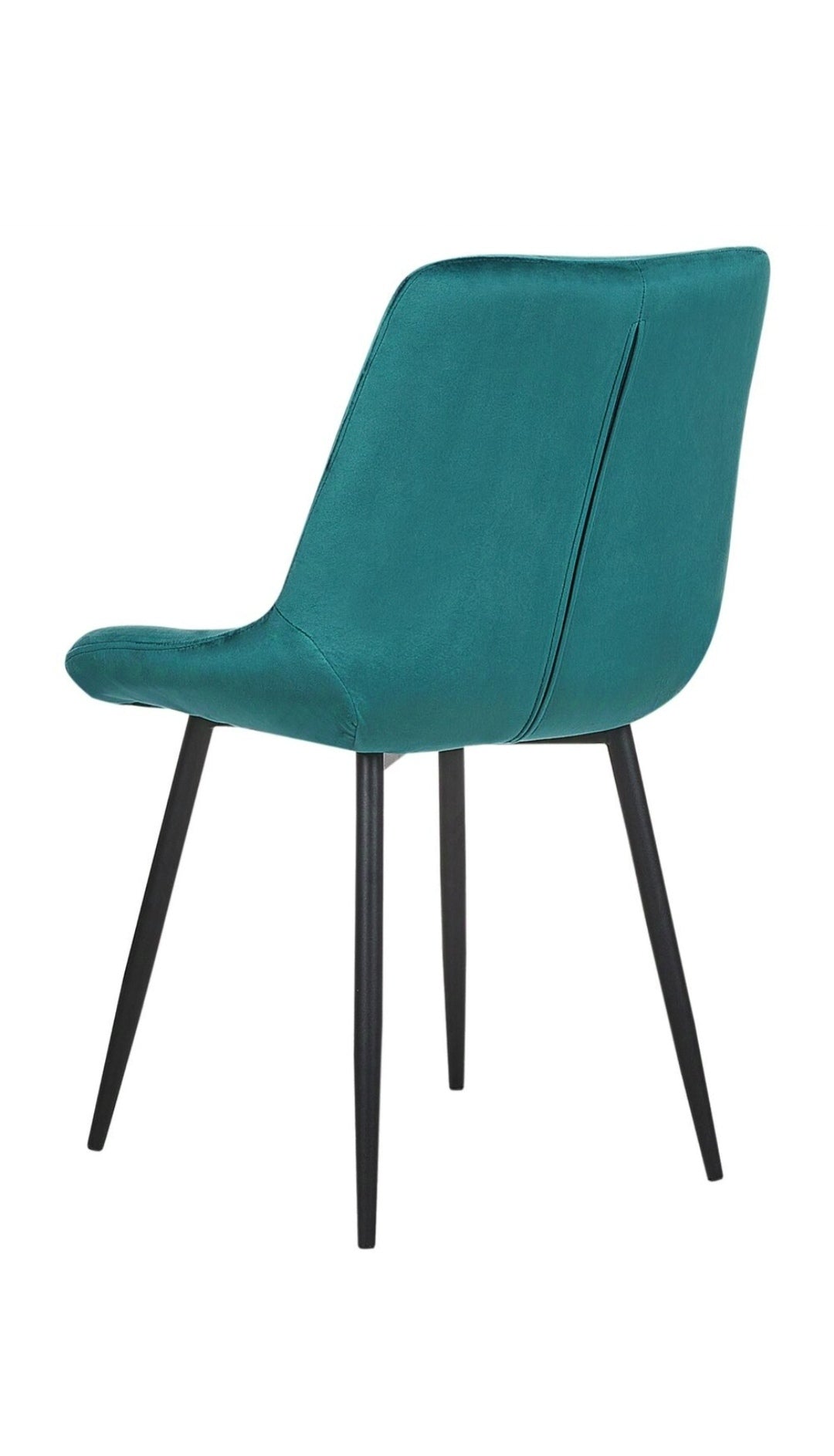 Conjunto de 2 sillas de comedor de terciopelo azul turquesa negro