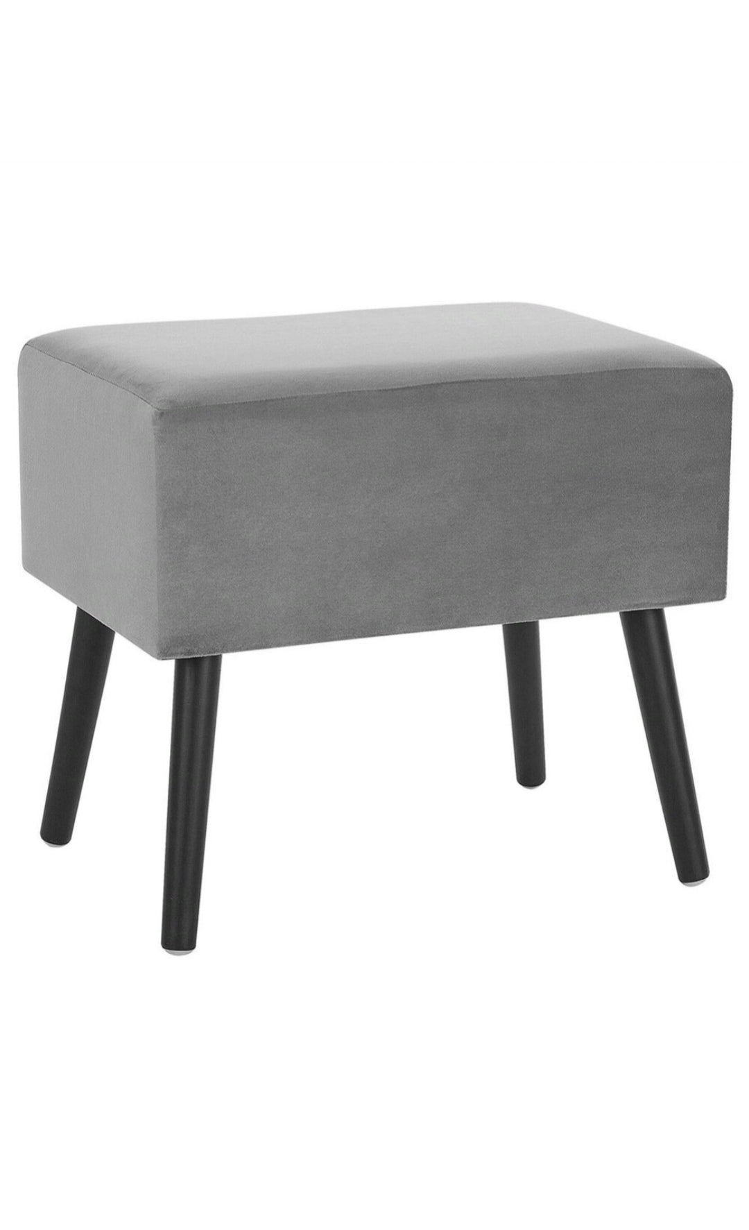 Mesita de noche de terciopelo gris