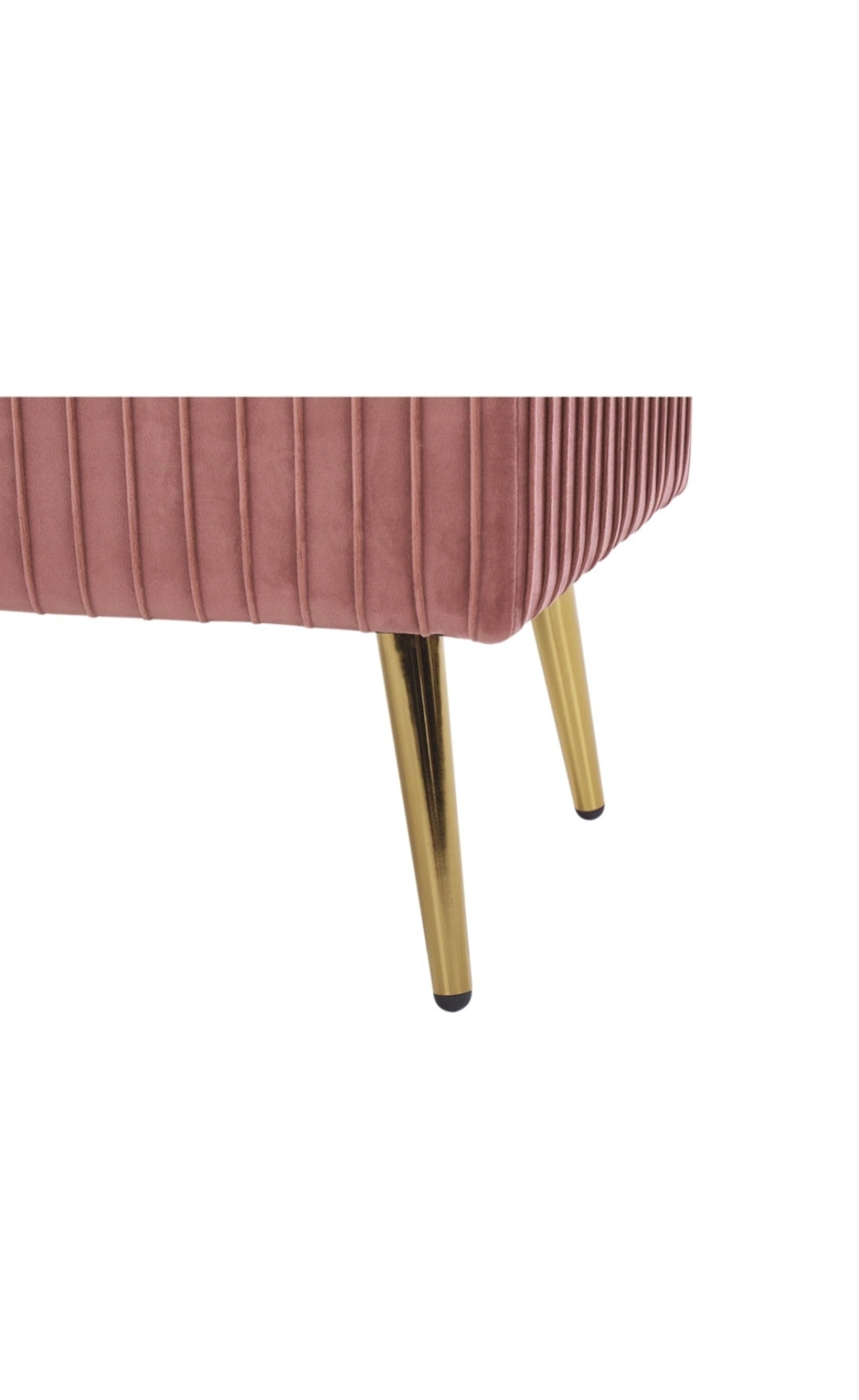 Banco de terciopelo rosa/dorado