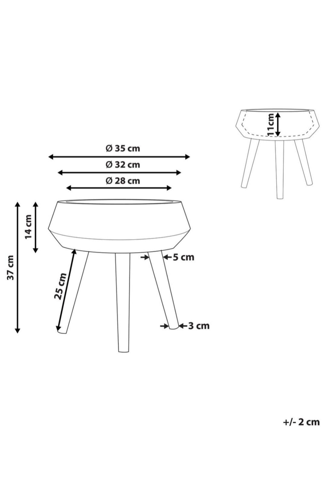 Soporte para maceta gris oscuro