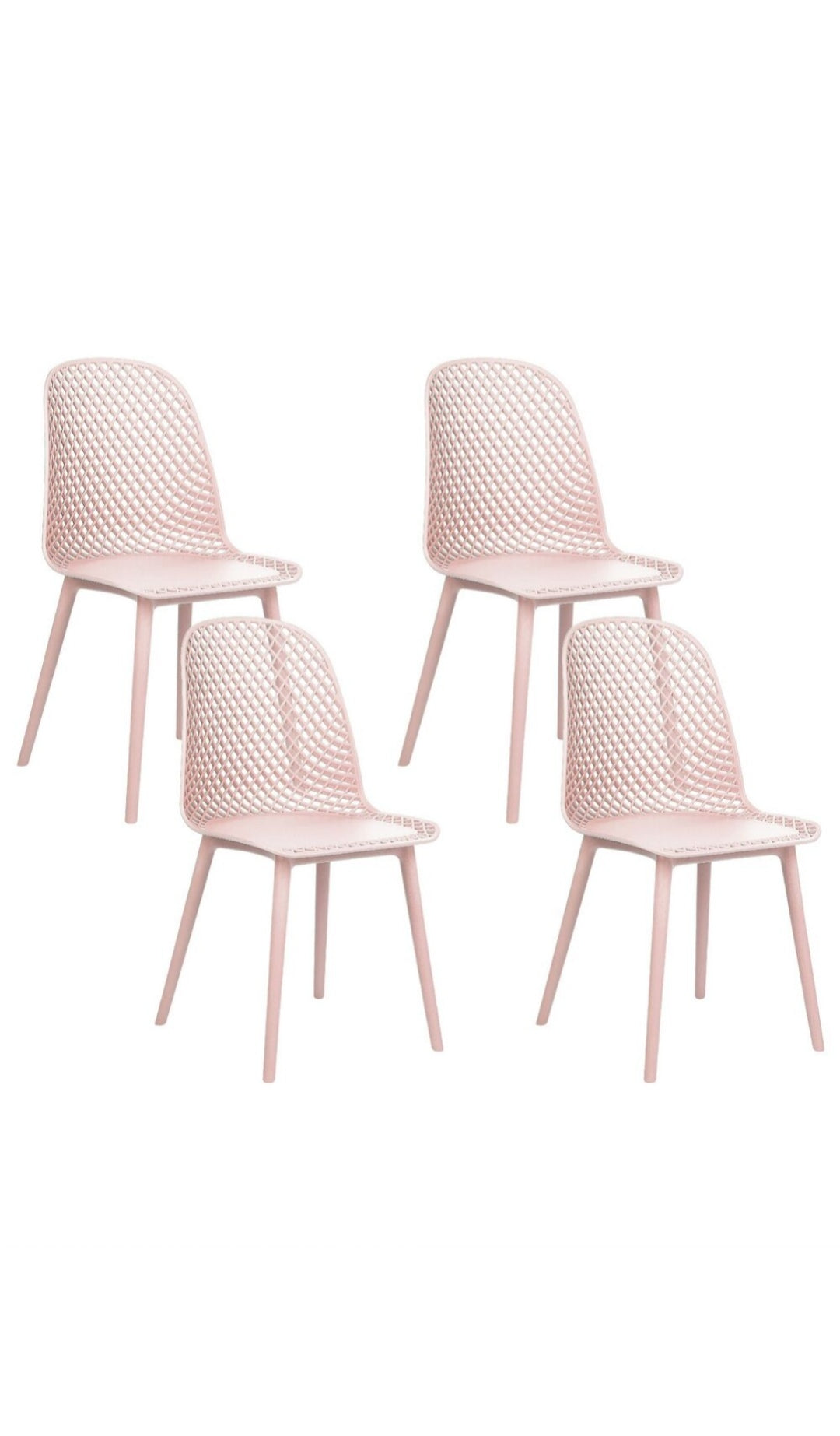 Conjunto de 4 sillas comedor rosas