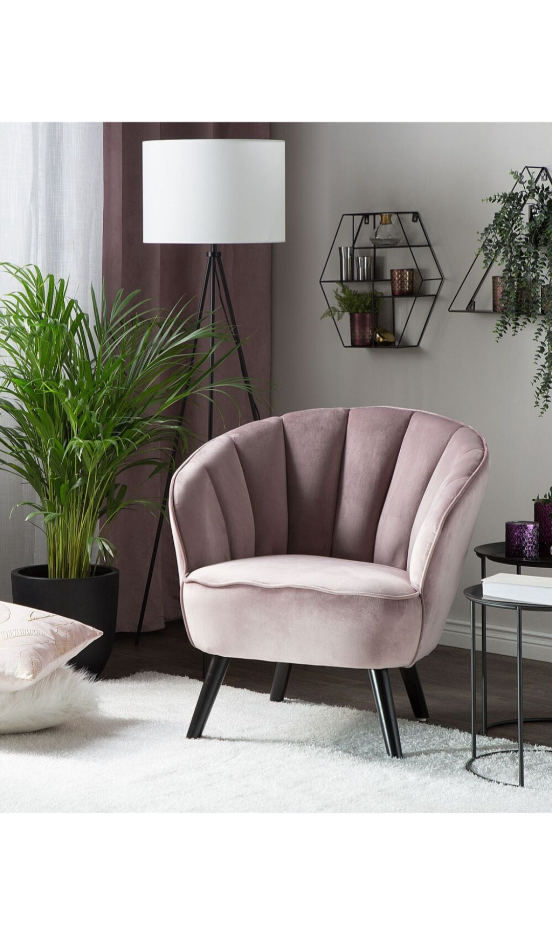Sillón terciopelo rosa
