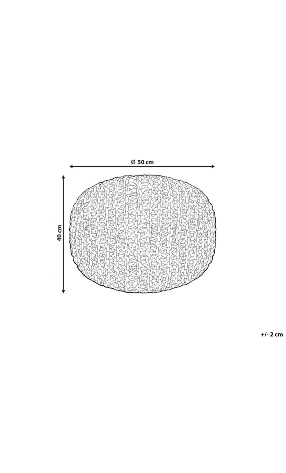 Puf de yute gris pardo