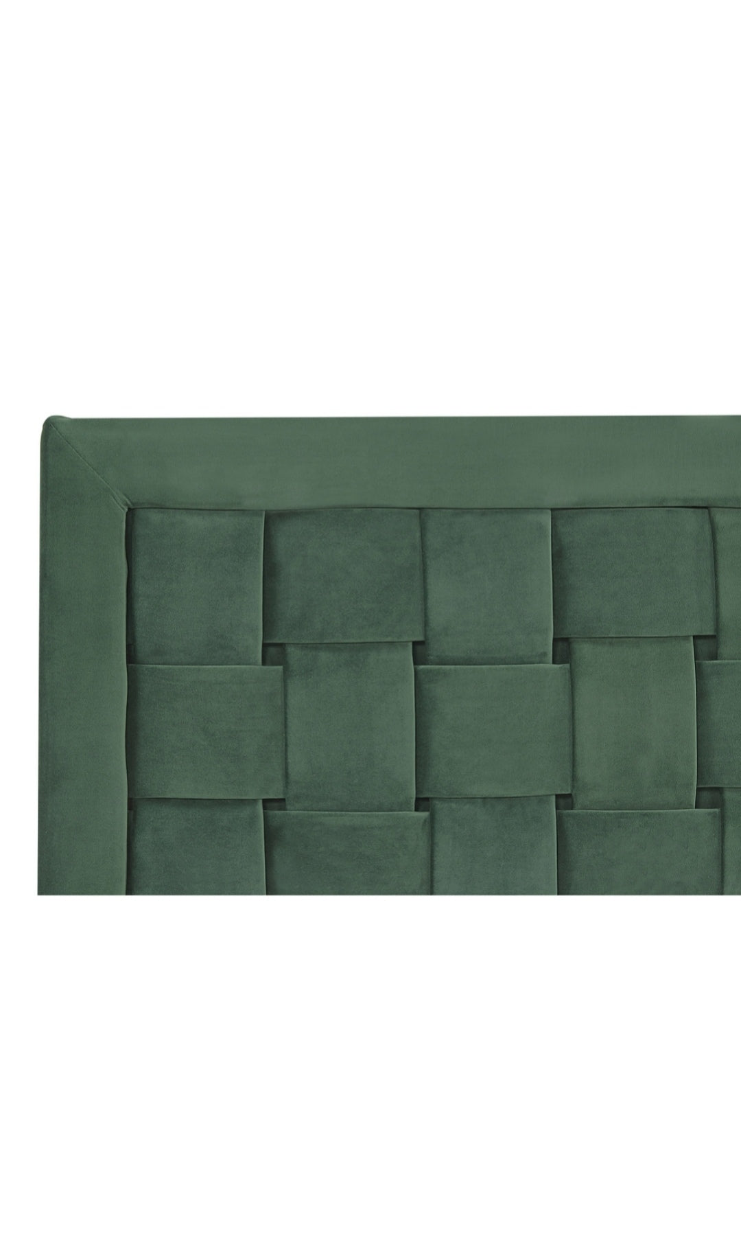 Cama con somier de terciopelo verde oscuro