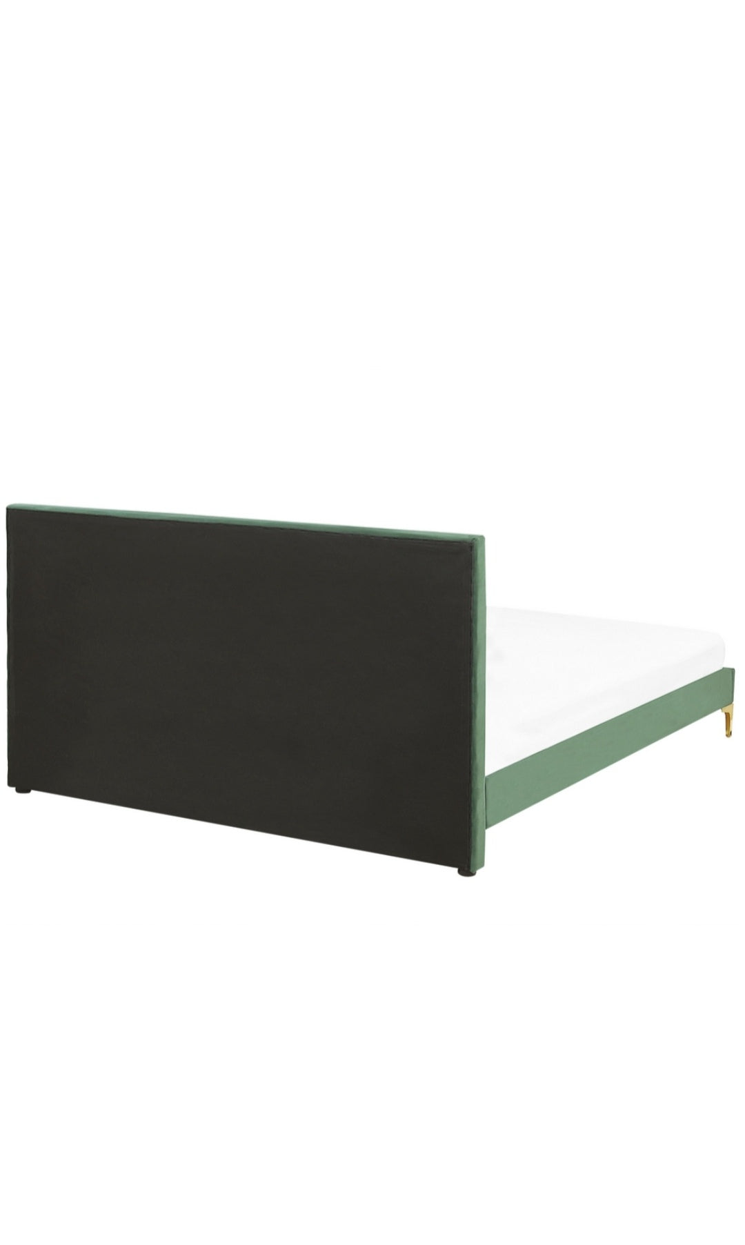Cama con somier de terciopelo verde oscuro