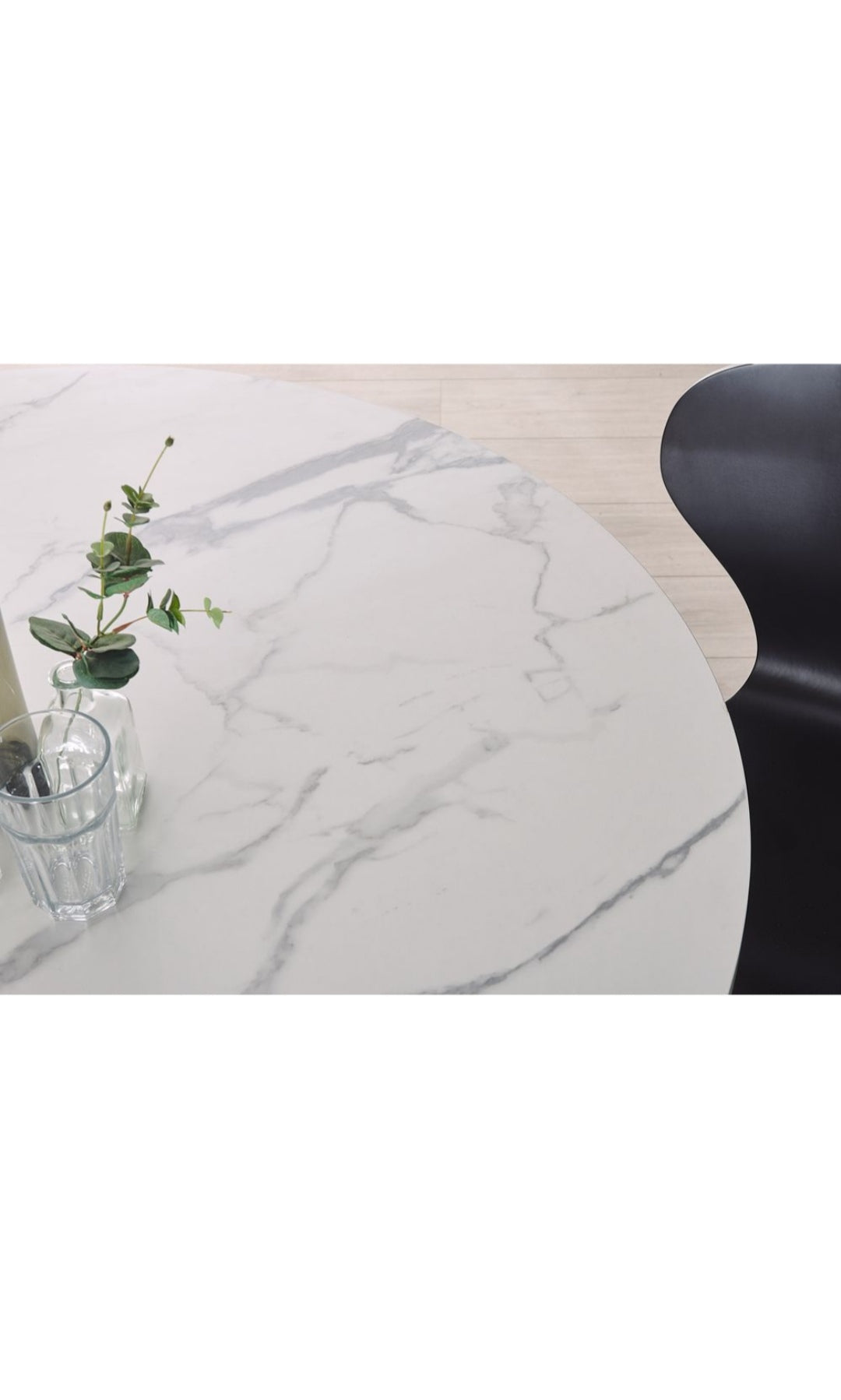 Mesa de comedor blanco negro 120cm