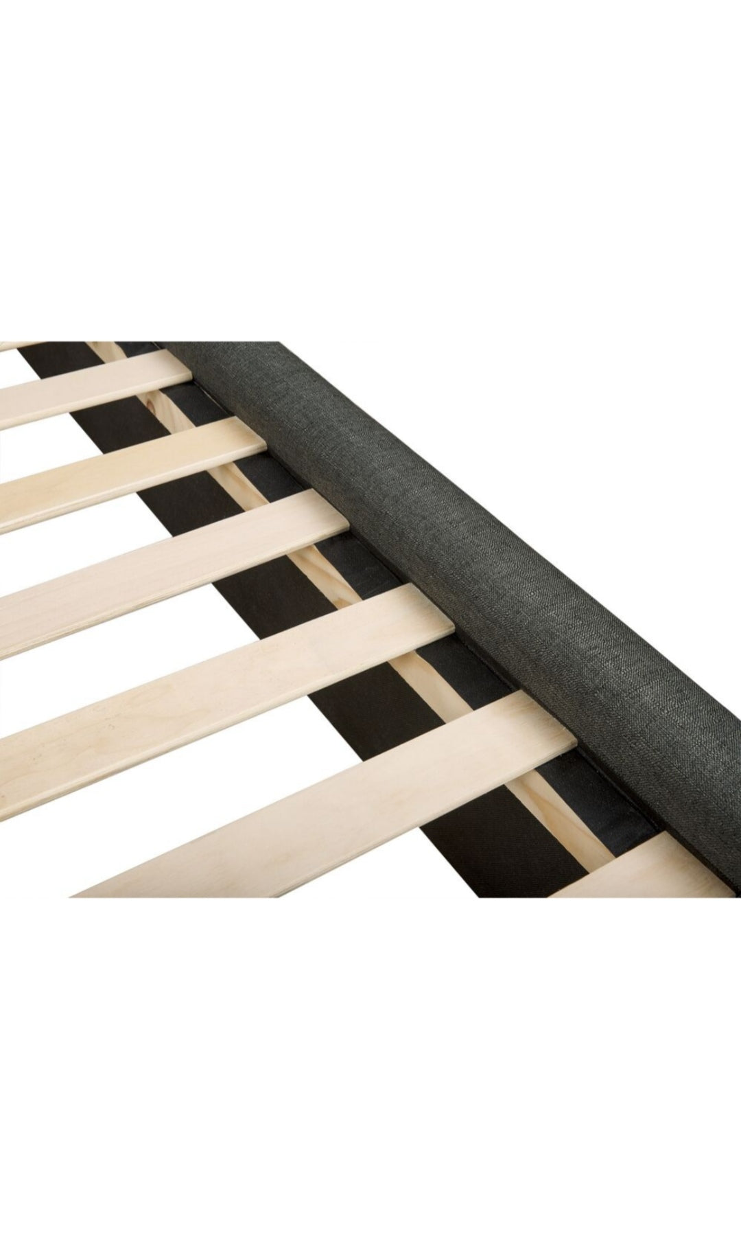 Cama con almacenaje de poliéster gris oscuro 160/200
