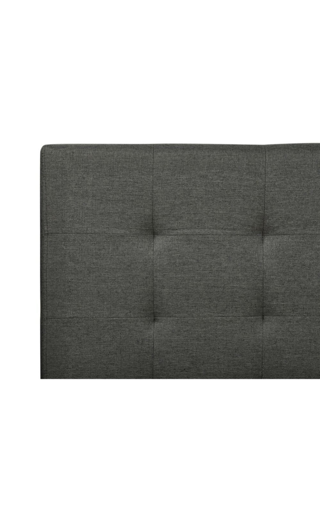 Cama con almacenaje de poliéster gris oscuro 160/200