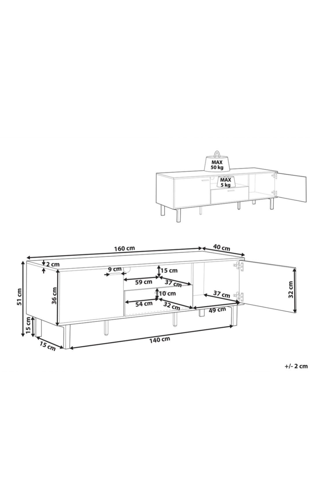 Mueble de TV madera clara