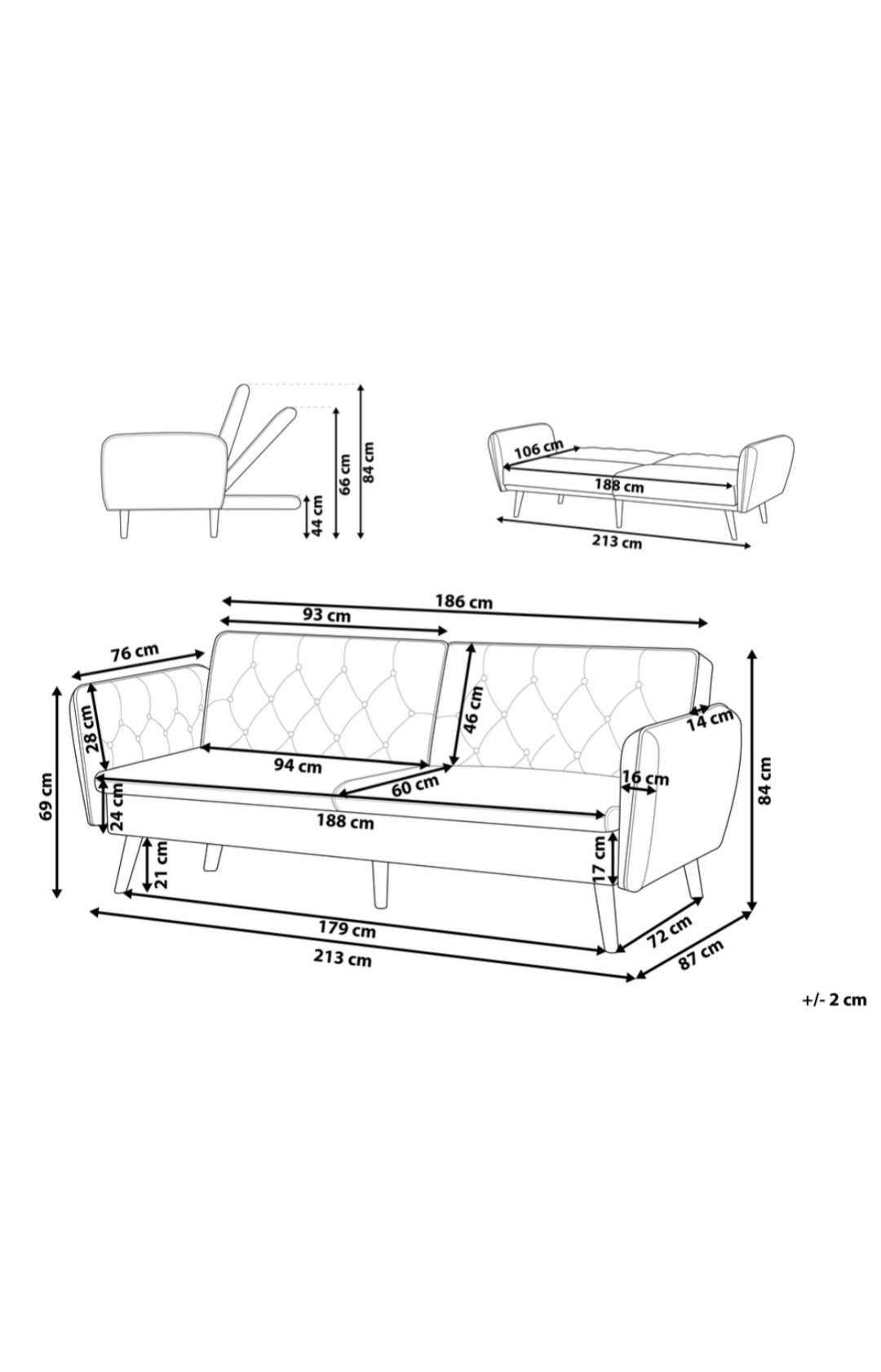 Sofa cama terciopelo verde