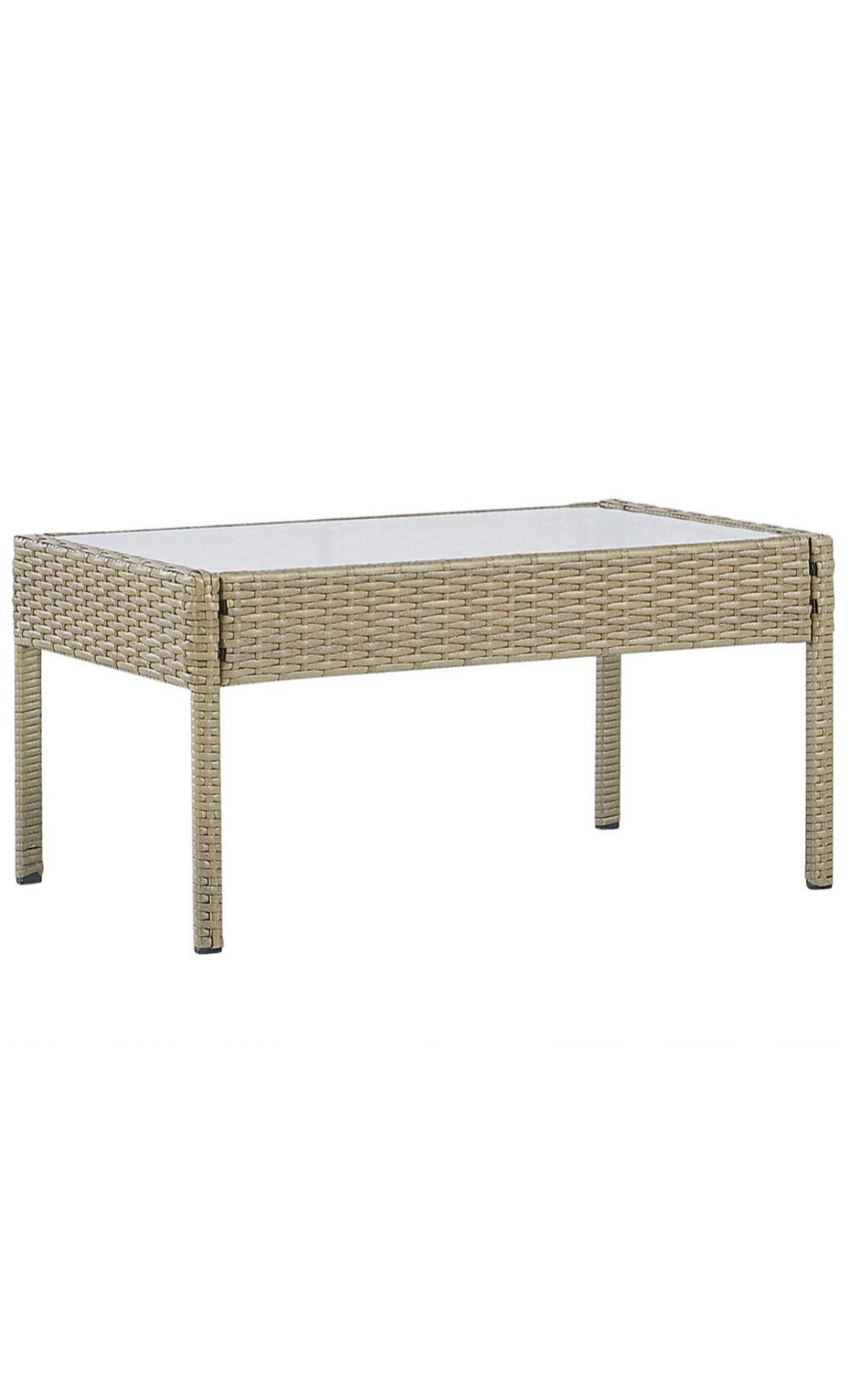 Conjunto de jardin 4 plazas de ratán blanco